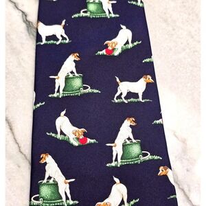 Jack Russell‎ Terrier Dog Alynn Neckwear Tie Mens Silk Novelty Made in USA 55"